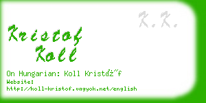 kristof koll business card